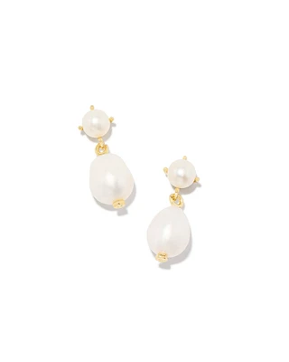 Eve Silver Drop Earrings in Freshwater Cultured Pearl