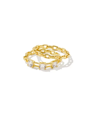 Lexi Gold Ring Set White CZ