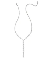 Lexi Silver Y Necklace in White CZ