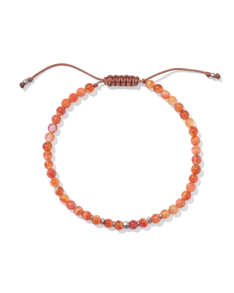 Otto Oxidized Sterling Silver Beaded Bracelet Red Magnesite