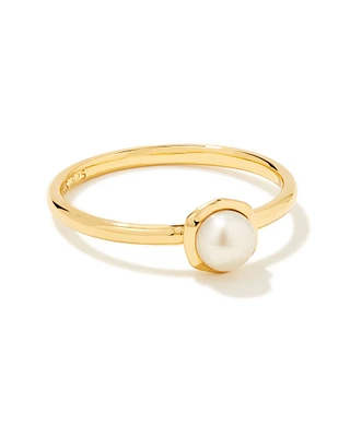 Davie Pearl Sterling Silver Band Ring Freshwater Cultured