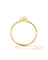 Davie Pearl Sterling Silver Band Ring Freshwater Cultured