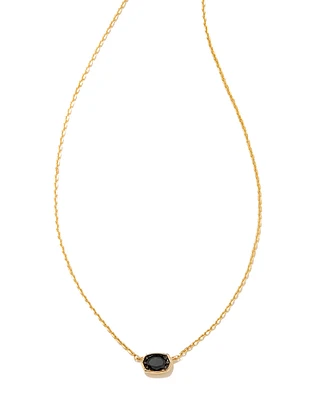 0.11 ct Marisa 14k Yellow Gold Oval Solitaire Pendant Necklace in Black Diamond