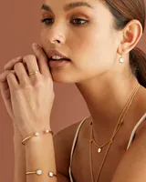 Davis 18k Gold Vermeil Small Drop Earrings in Ivory Mother-Of-Pearl