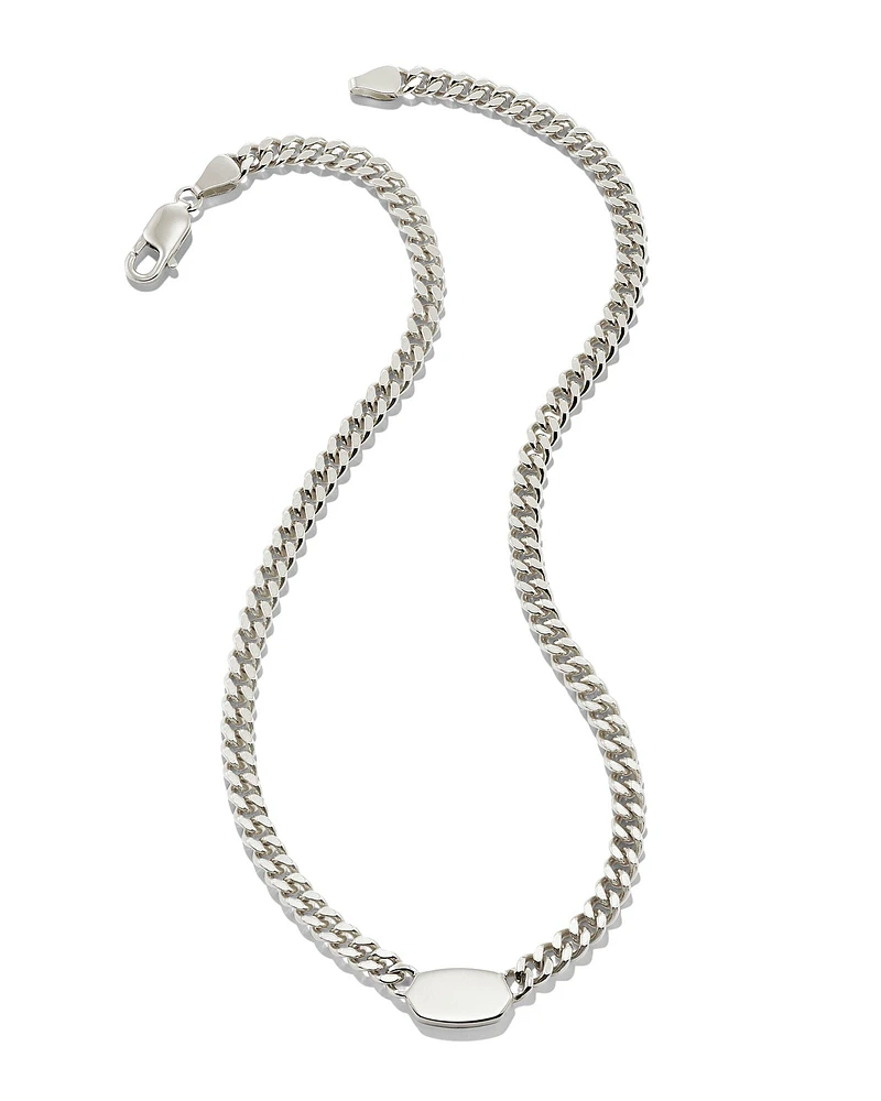 Elisa Curb Chain Necklace in Sterling Silver