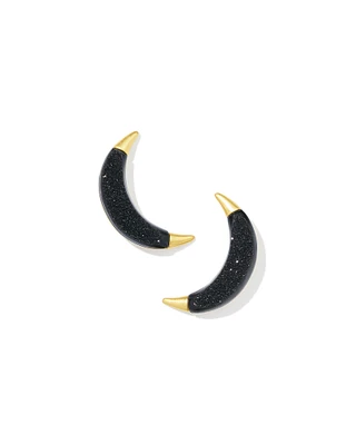 Lainey Wilson x Yellow Rose by Kendra Scott Vintage Gold Stud Earrings Black Drusy