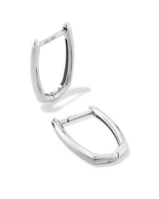 Ellen Huggie Earrings in 14k White Gold