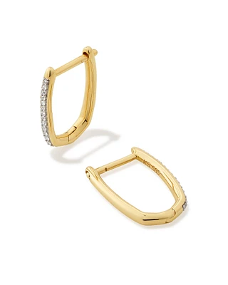 0.1 ct Ellen 14k Gold Luxe Huggie Earrings in White Diamond