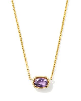 0.11 ct Marisa 14k Yellow Gold Oval Solitaire Pendant Necklace White Diamond