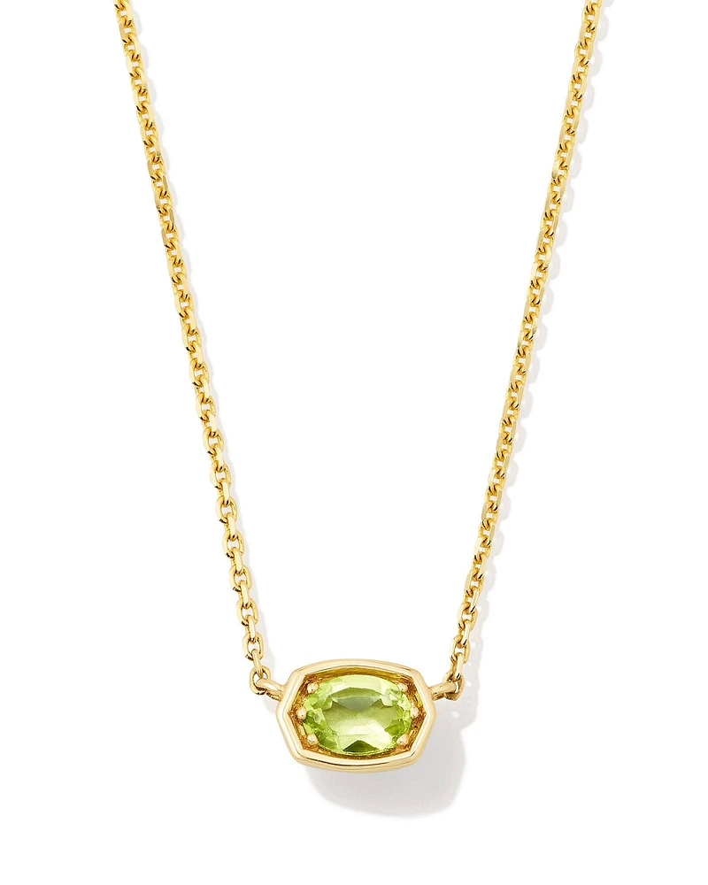 0.11 ct Marisa 14k Yellow Gold Oval Solitaire Pendant Necklace White Diamond
