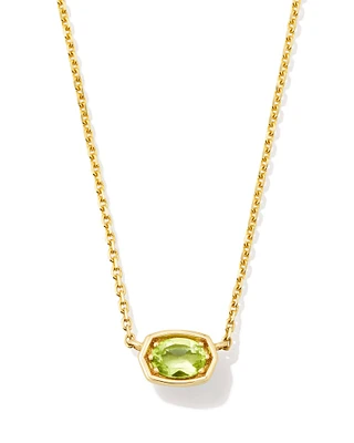 0.11 ct Marisa 14k Yellow Gold Oval Solitaire Pendant Necklace White Diamond