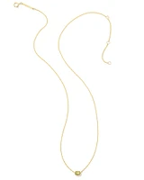 0.11 ct Marisa 14k Yellow Gold Oval Solitaire Pendant Necklace White Diamond