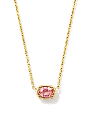 0.11 ct Marisa 14k Yellow Gold Oval Solitaire Pendant Necklace White Diamond
