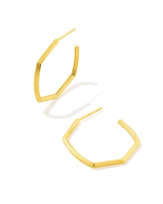 Davie Ridged Hoop Earrings in Sterling Silver