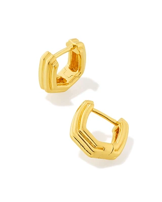 Davie Ridged Huggie Earrings in Sterling Silver