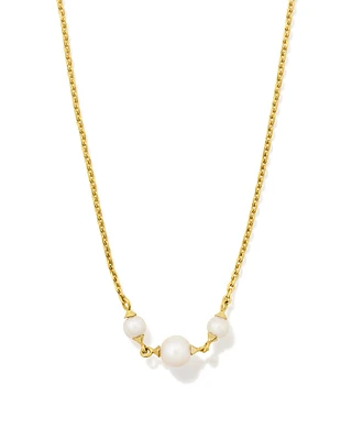 Emmaline 18k Gold Vermeil Trio Pendant Necklace in Freshwater Cultured Pearl