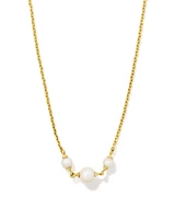 Emmaline 18k Gold Vermeil Trio Pendant Necklace in Freshwater Cultured Pearl
