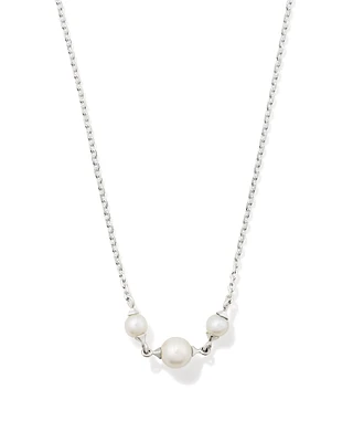Emmaline Sterling Silver Trio Pendant Necklace in Freshwater Cultured Pearl