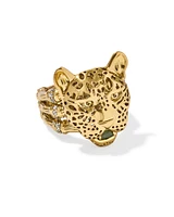 Maura Vintage Silver Jaguar Statement Ring Variegated Indigo Magnesite