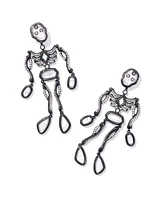 Skeleton Gold Statement Earrings in Ivory Mother-of-Pearl