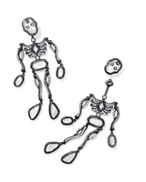 Skeleton Gold Statement Earrings in Ivory Mother-of-Pearl
