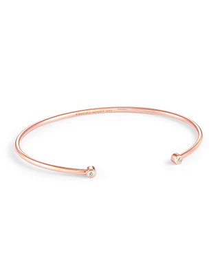 Audrey 14k Rose Gold Cuff Bracelet in White Diamond