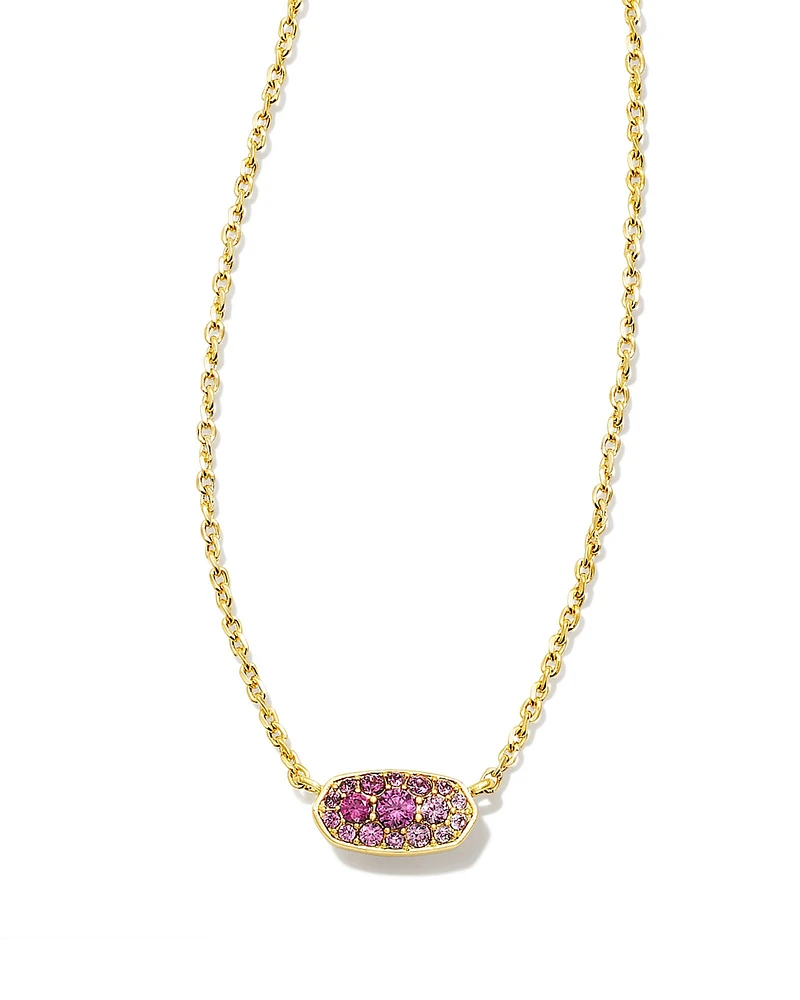 Grayson Silver Crystal Pendant Necklace in Pink Ombre