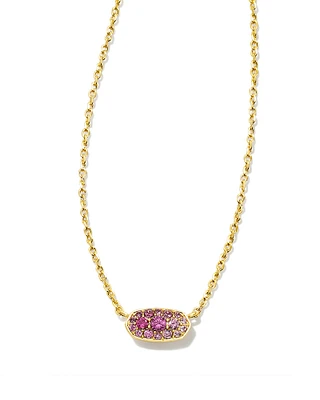Grayson Silver Crystal Pendant Necklace in Pink Ombre