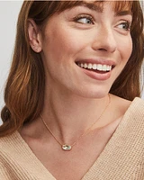Elisa Rose Gold Pendant Necklace Ivory Pearl