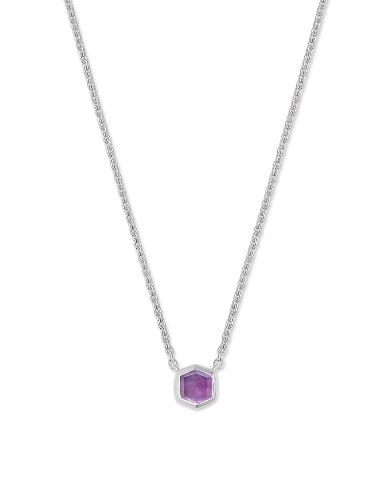 Davie Sterling Silver Pendant Necklace Garnet
