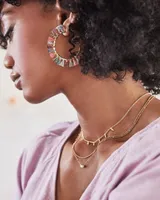 Emilie Gold Multi Strand Necklace Rose Mother Of Pearl
