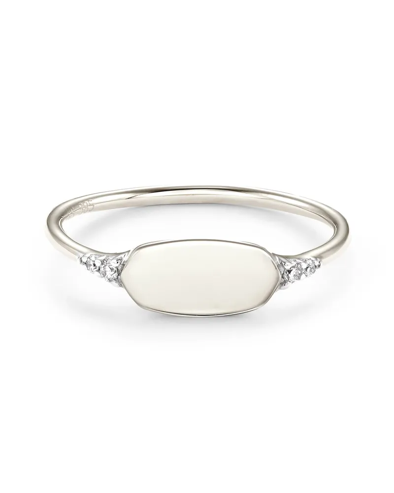 Fern 14k White Gold Band Ring Diamond