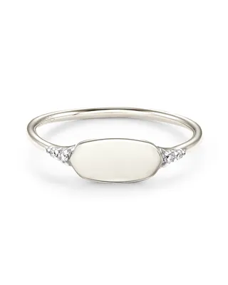 Fern 14k Yellow Gold Band Ring White Diamond
