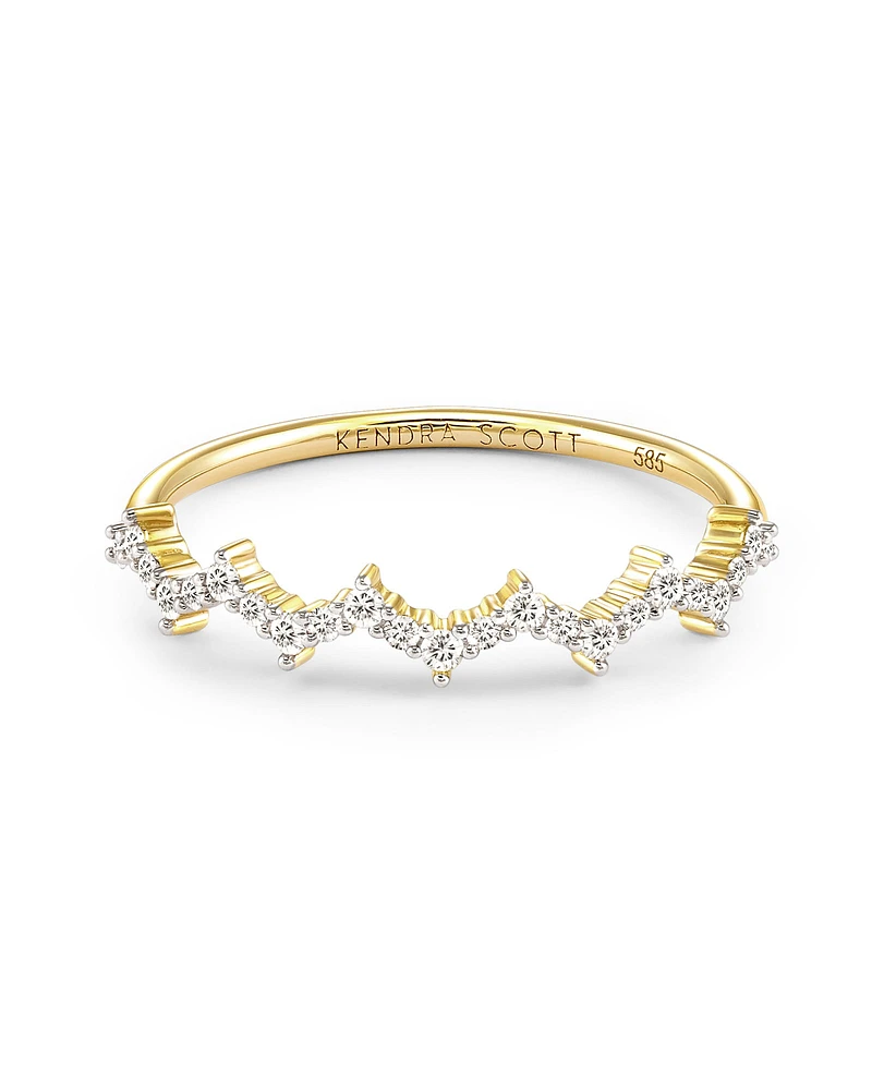 0.2 ct Finley 14k Yellow Gold Band Ring White Diamond