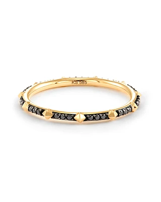 0.14 ct Astrid 14k Yellow Gold Band Ring Black Diamond