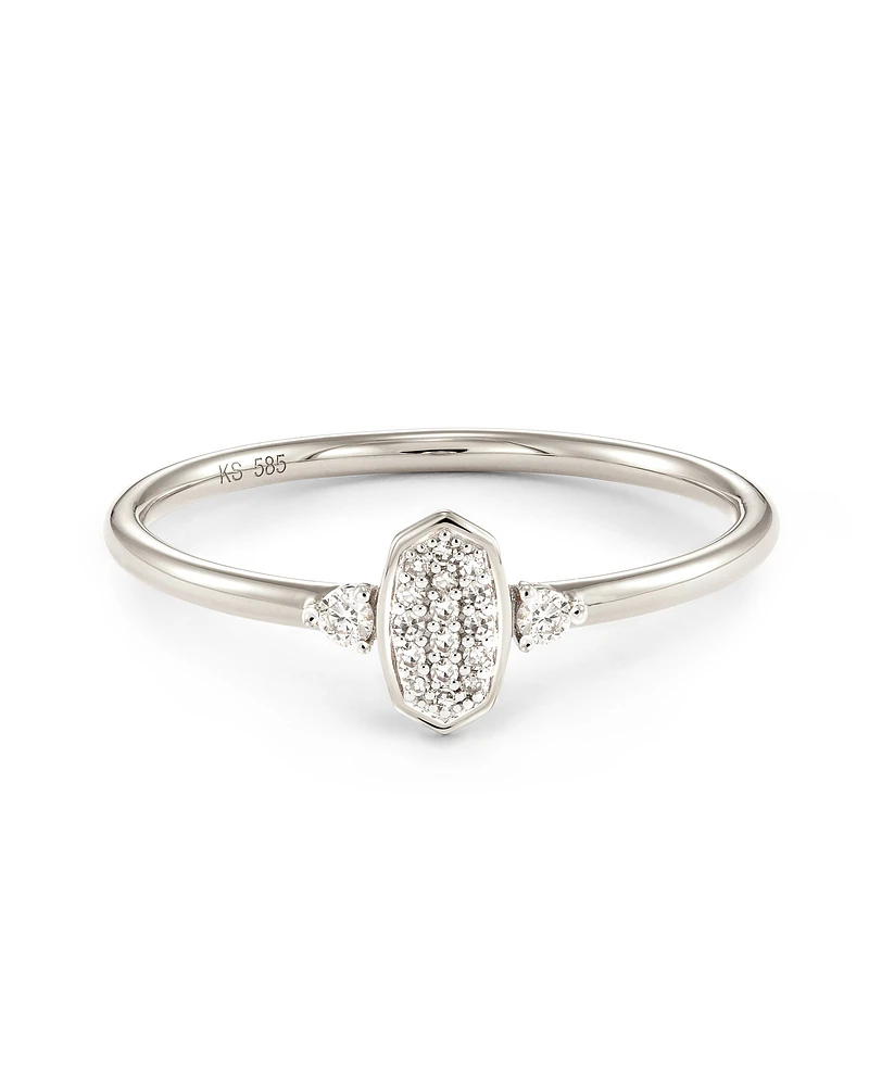 Marisa 14k Yellow Gold Band Ring White Diamond