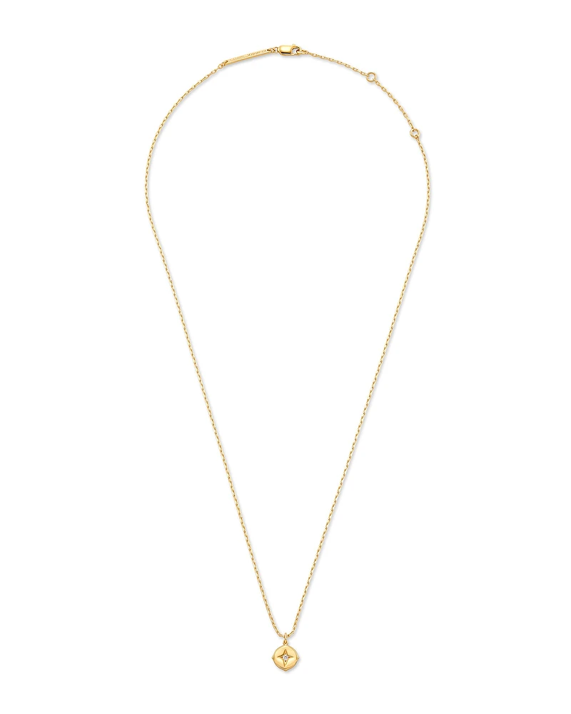Adanna 18k Yellow Gold Vermeil Pendant Necklace in White Diamond