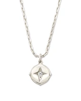 Adanna Sterling Silver Pendant Necklace in White Diamond