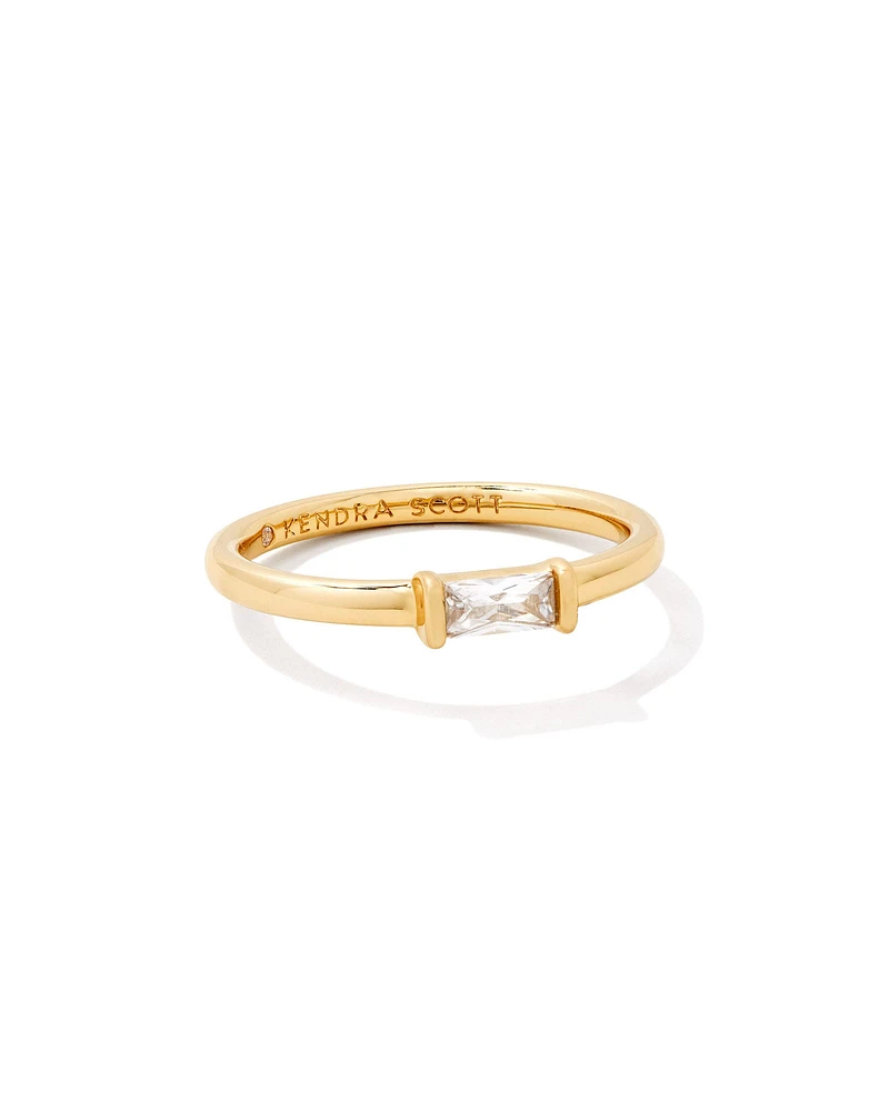 Juliette Gold Band Ring White CZ