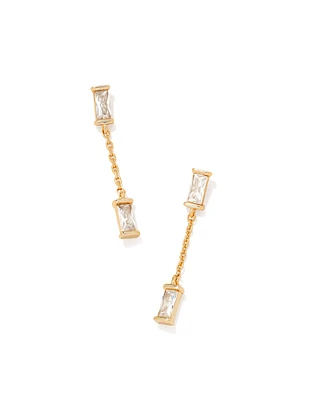 Juliette Silver Drop Earrings White CZ