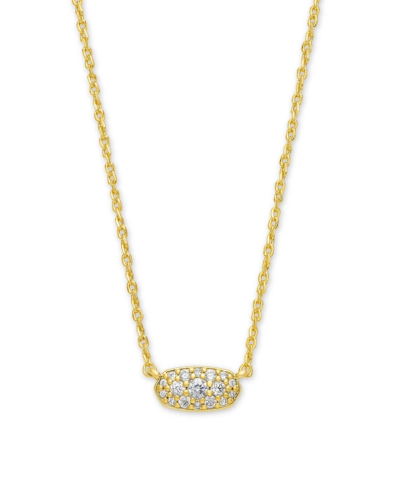 Grayson Gold Pendant Necklace White CZ