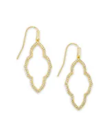 Abbie Silver Small Open Frame Earrings White Crystal