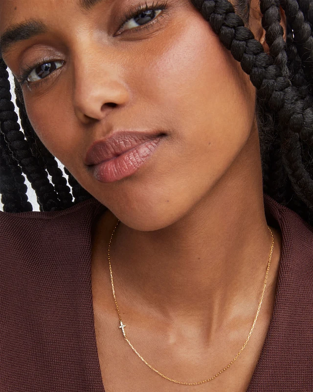 Kendra Scott Letter N Inline Initial Necklace in Sterling Silver