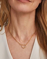 Bristol 18k Gold Vermeil Heart Pendant Necklace White Topaz