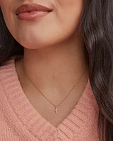 Cross 14k White Gold Pendant Necklace Diamonds