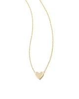 Framed Ari Heart Gold Short Pendant Necklace Light Pink Drusy