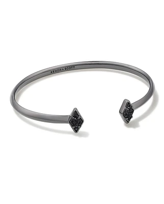 Kinsley Gunmetal Cuff Bracelet in Black Drusy