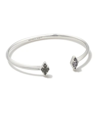 Kinsley Silver Cuff Bracelet in Platinum Drusy