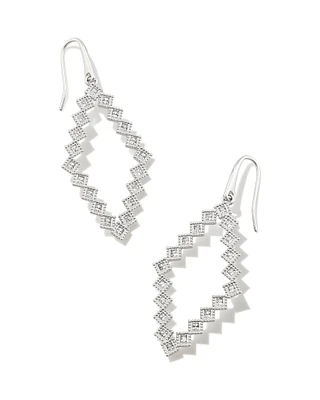 Kinsley Silver Open Frame Earrings in White CZ