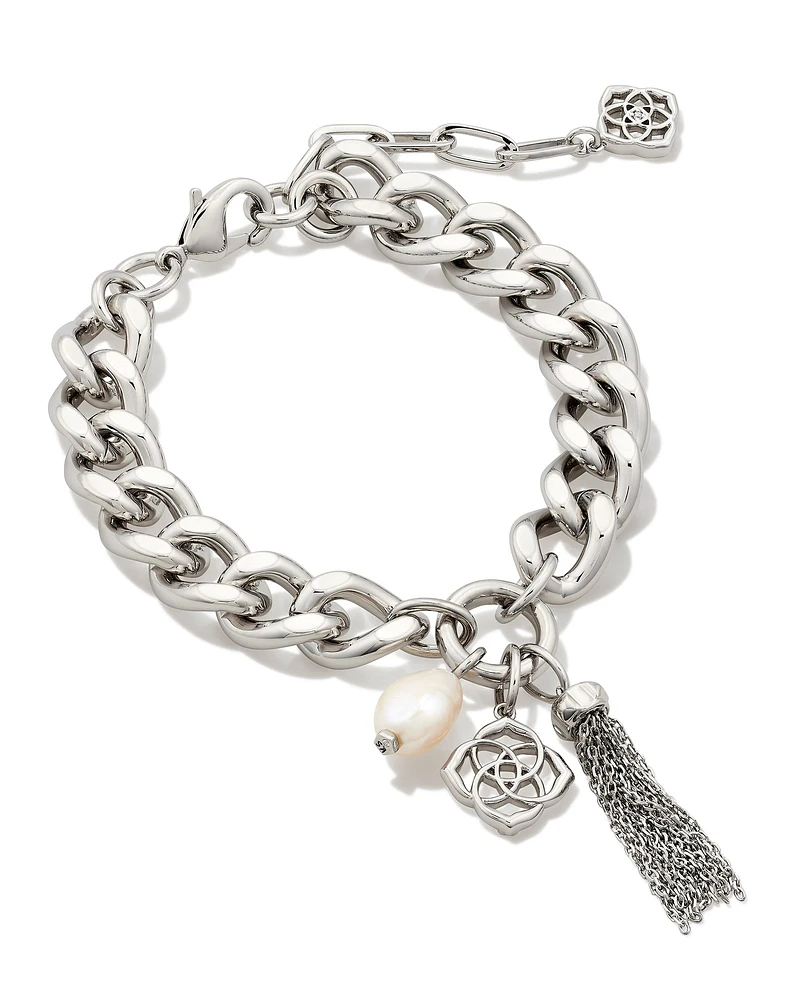 Everleigh Silver Chain Bracelet in Freshwater Cultured Pearl